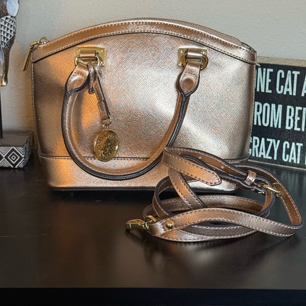 Anne Klein Metallic Gold Shoulder Bag